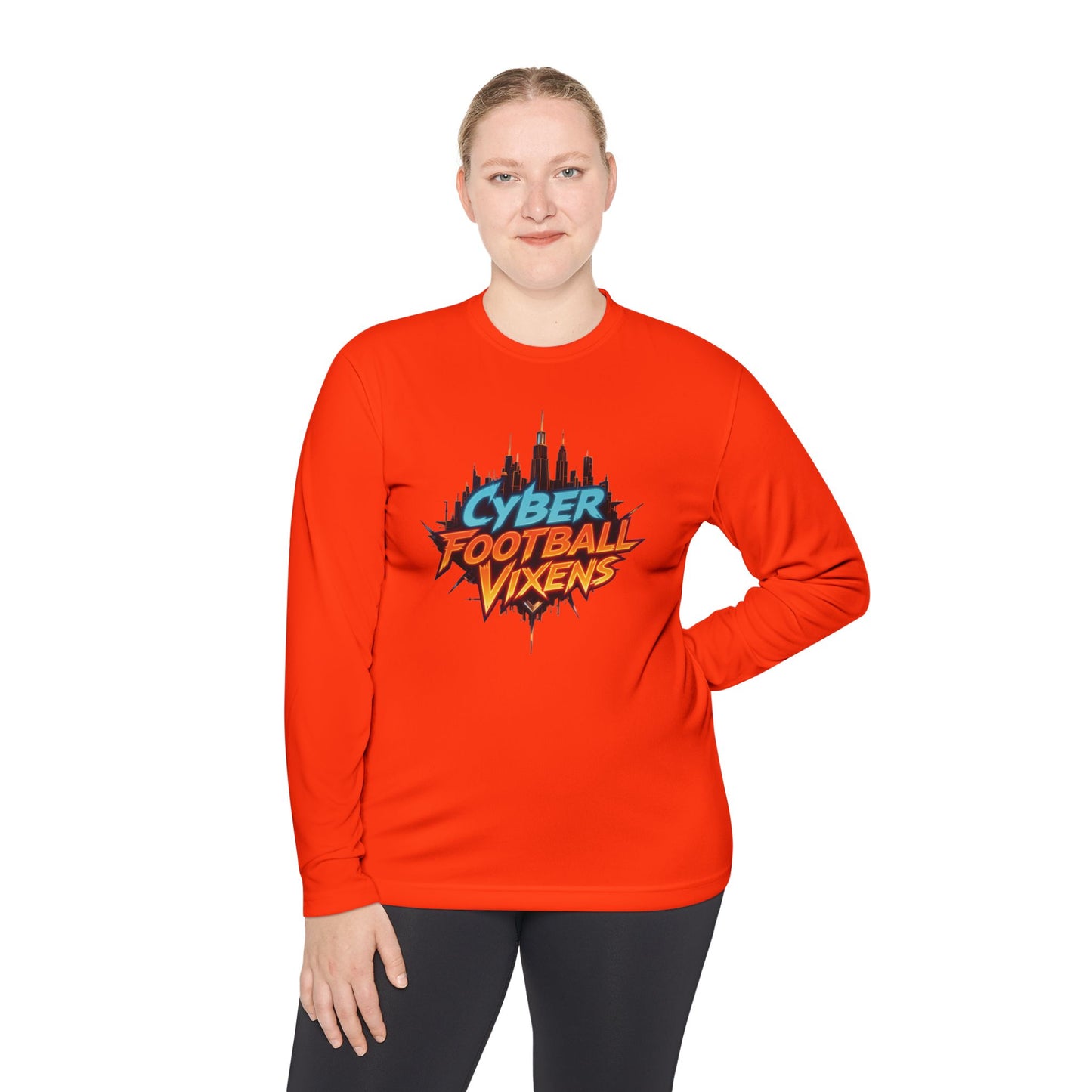 Unisex Lightweight Long Sleeve Tee - Cyber Football Vixens & Miami Art Design