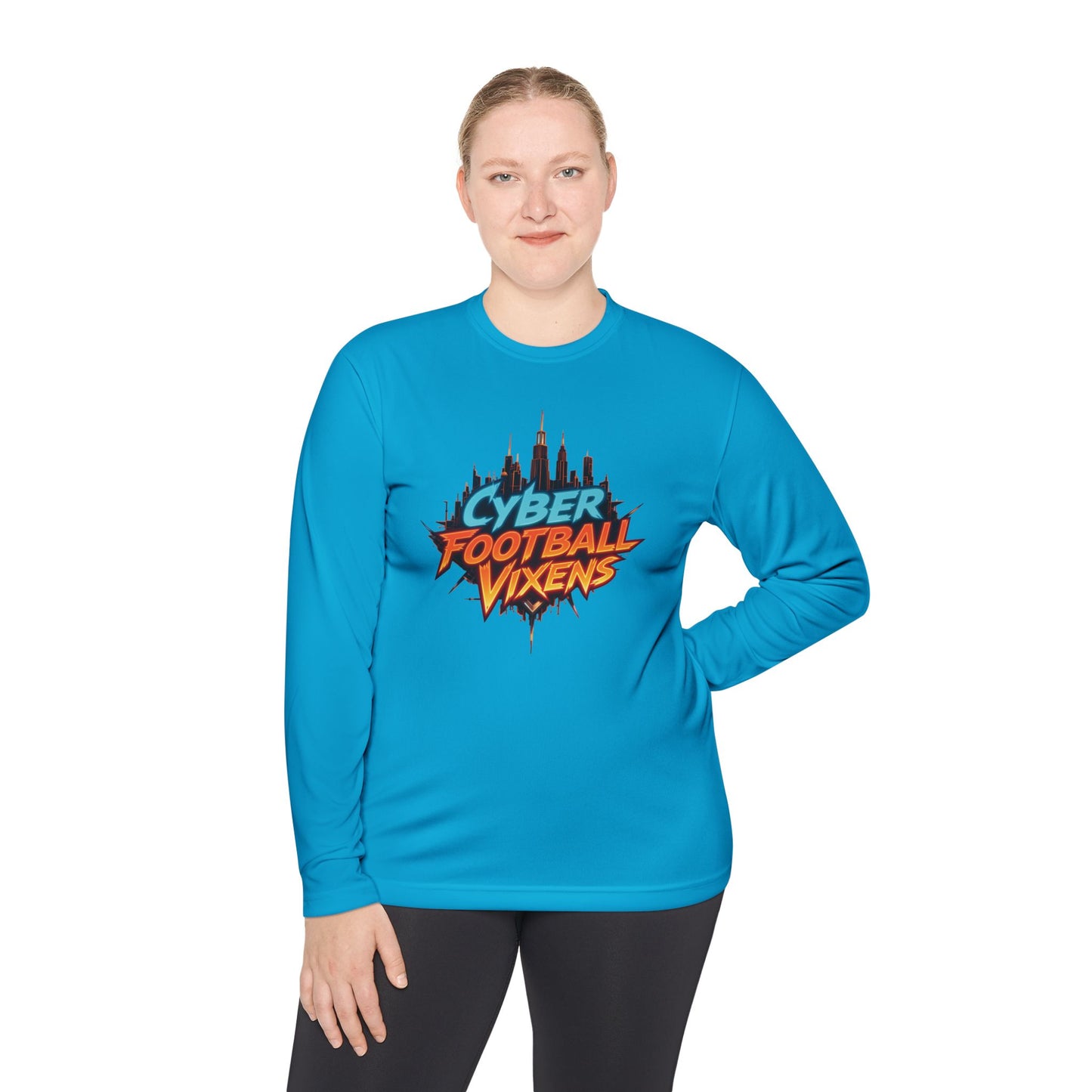 Unisex Lightweight Long Sleeve Tee - Cyber Football Vixens & Miami Art Design