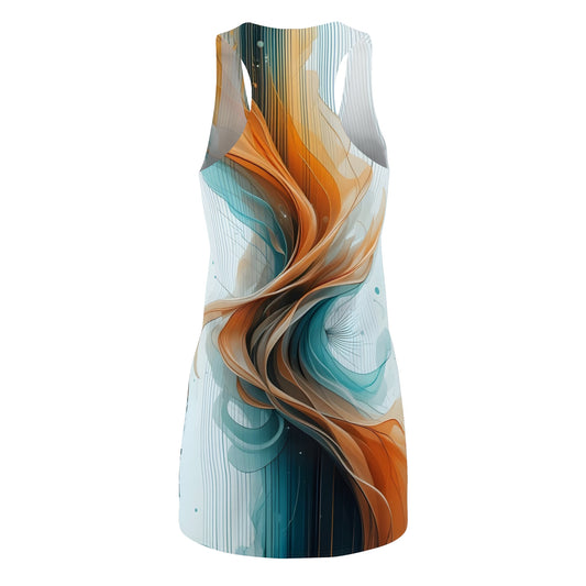 Abstract Flow Women's Racerback Dress - Trendy Summer Fashion