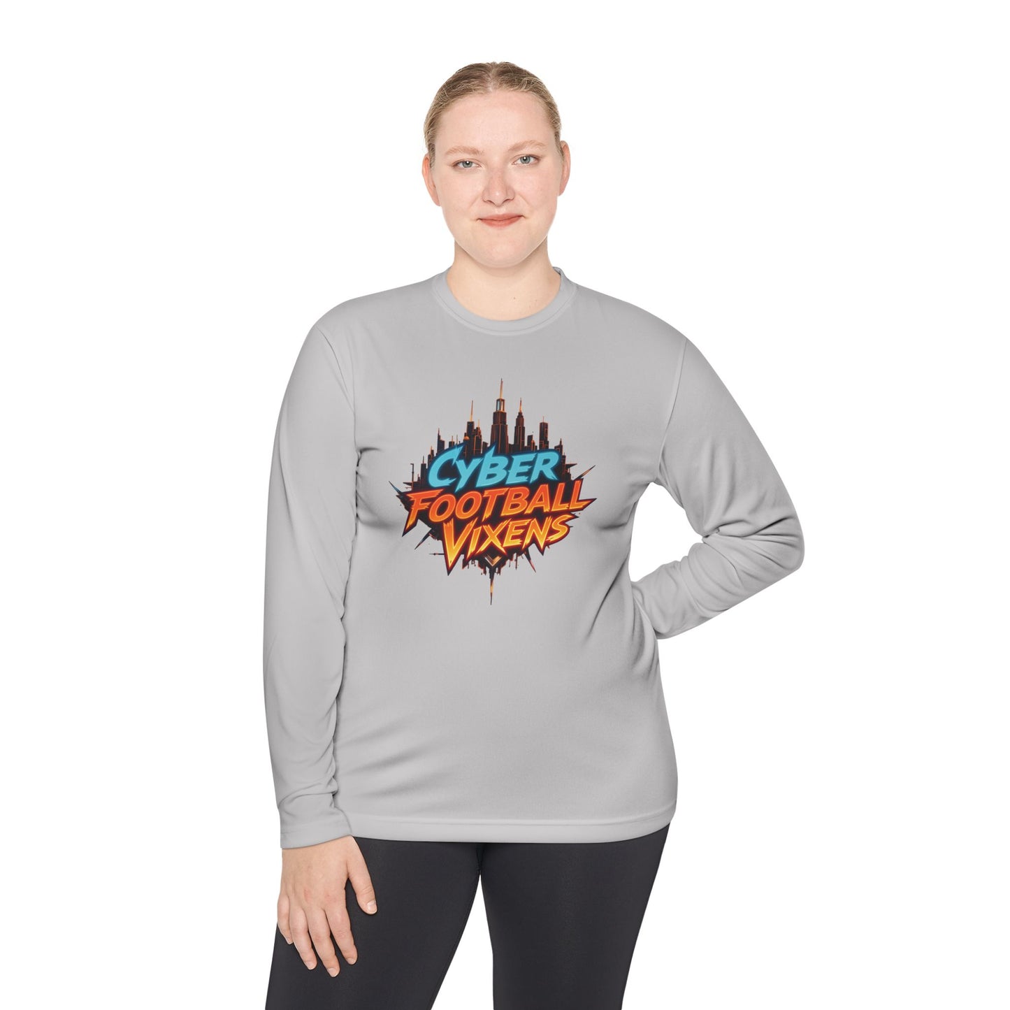Unisex Lightweight Long Sleeve Tee - Cyber Football Vixens & Miami Art Design