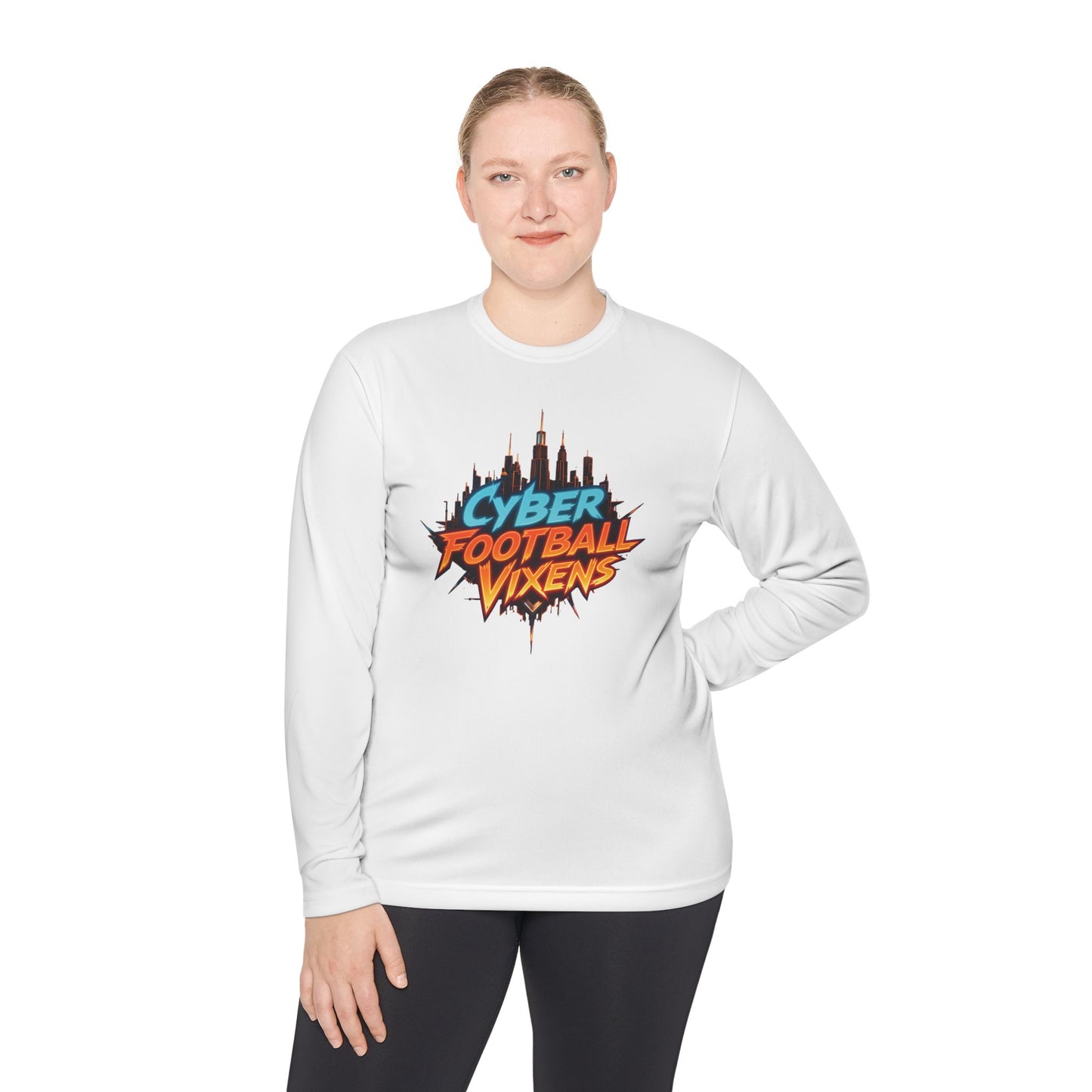 Unisex Lightweight Long Sleeve Tee - Cyber Football Vixens & Miami Art Design