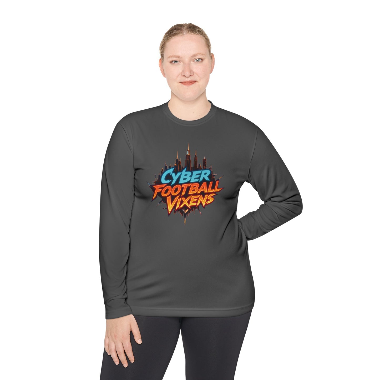 Unisex Lightweight Long Sleeve Tee - Cyber Football Vixens & Miami Art Design