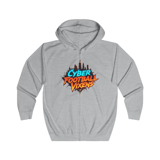 Miami Cyberpunk Unisex Full Zip Hoodie - Retro Futuristic Design