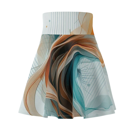 Abstract Flow Women's Skater Skirt - Elegant & Stylish Fashion