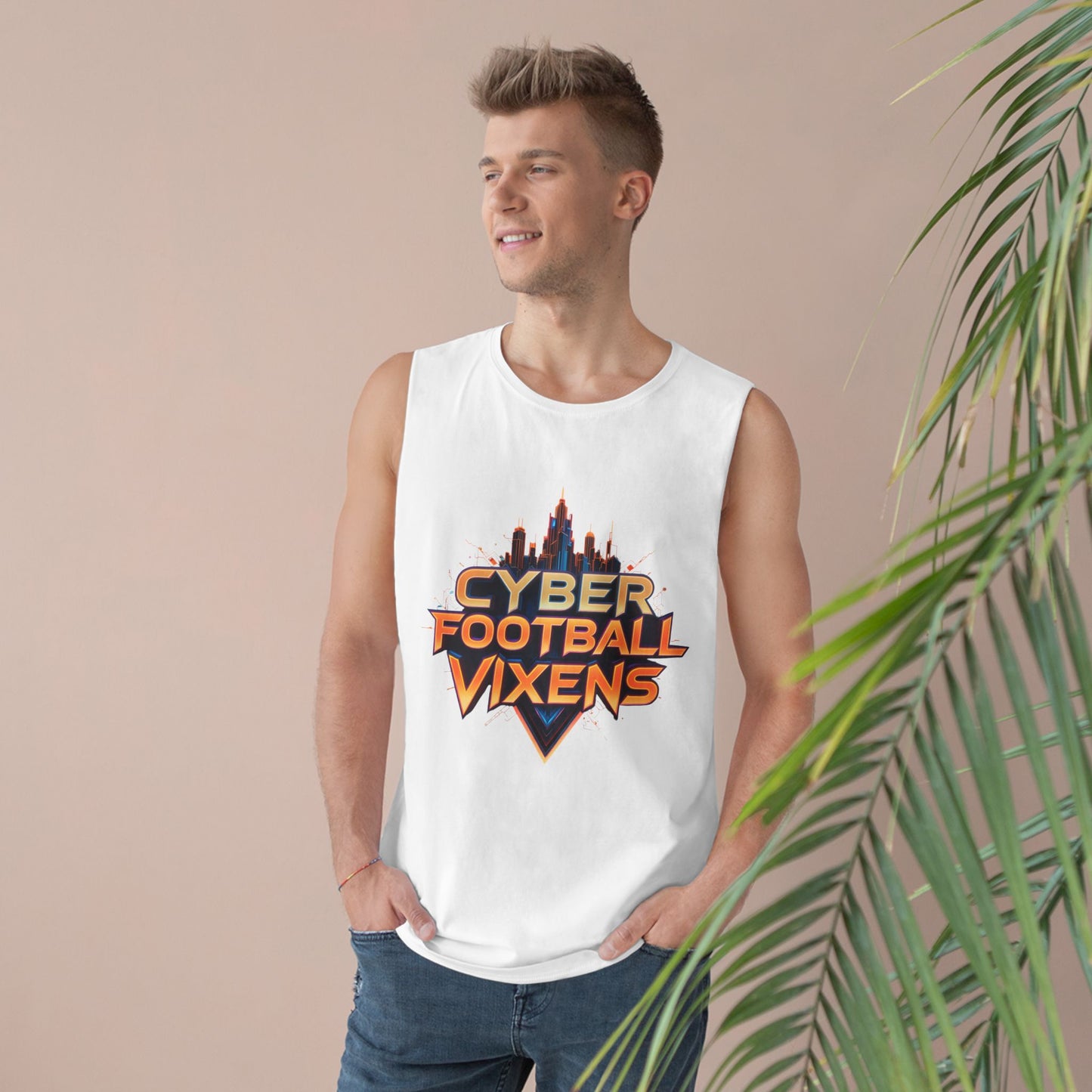 Unisex Cyber Football Vixens Tank Top - Cool Graphic Tee for Tech and Sports Fans