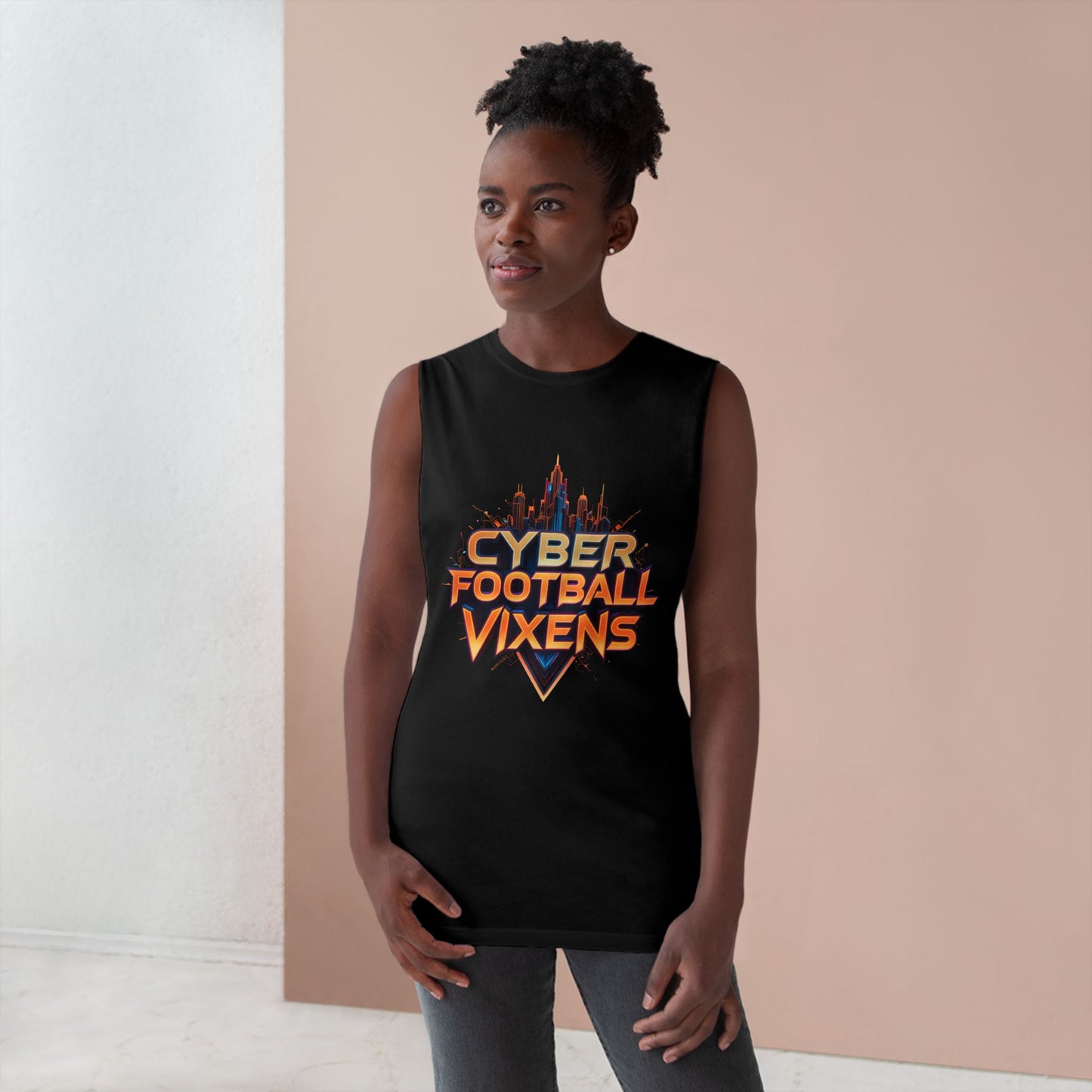 Unisex Cyber Football Vixens Tank Top - Cool Graphic Tee for Tech and Sports Fans