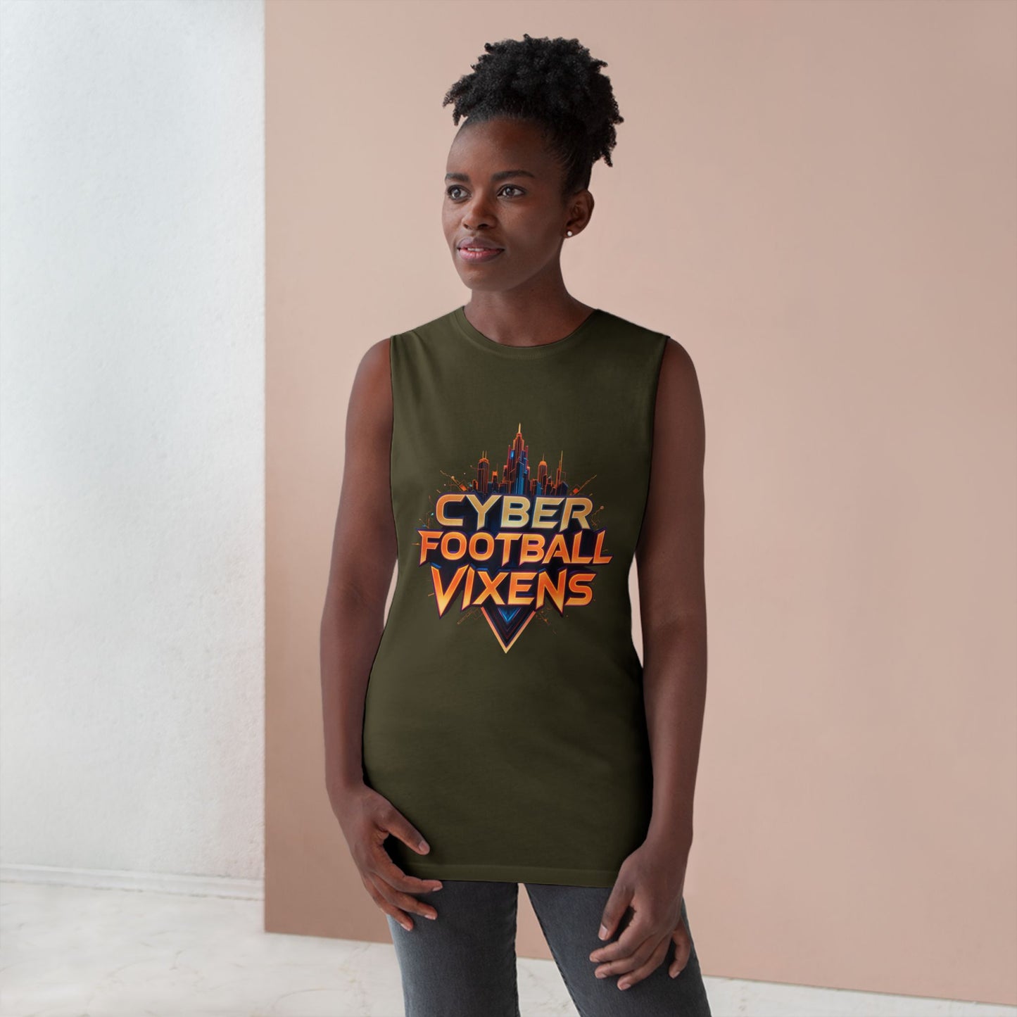Unisex Cyber Football Vixens Tank Top - Cool Graphic Tee for Tech and Sports Fans