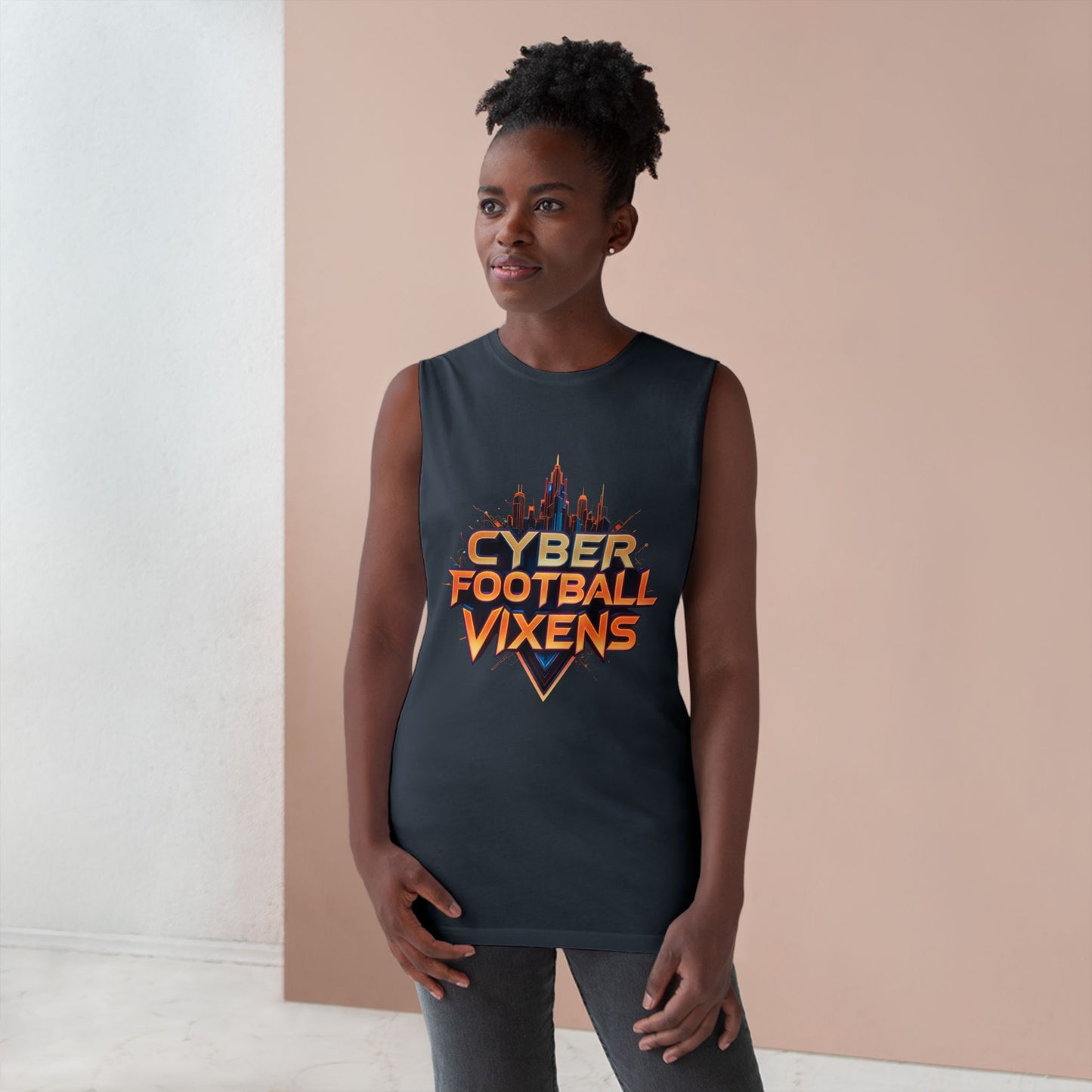 Unisex Cyber Football Vixens Tank Top - Cool Graphic Tee for Tech and Sports Fans