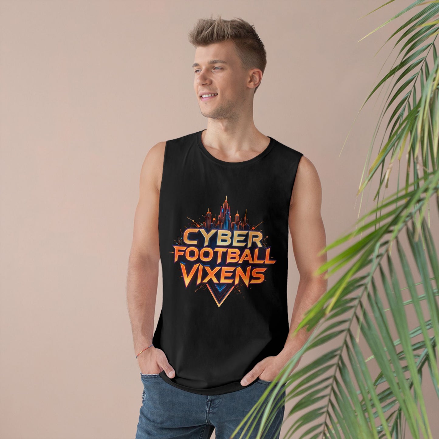Unisex Cyber Football Vixens Tank Top - Cool Graphic Tee for Tech and Sports Fans