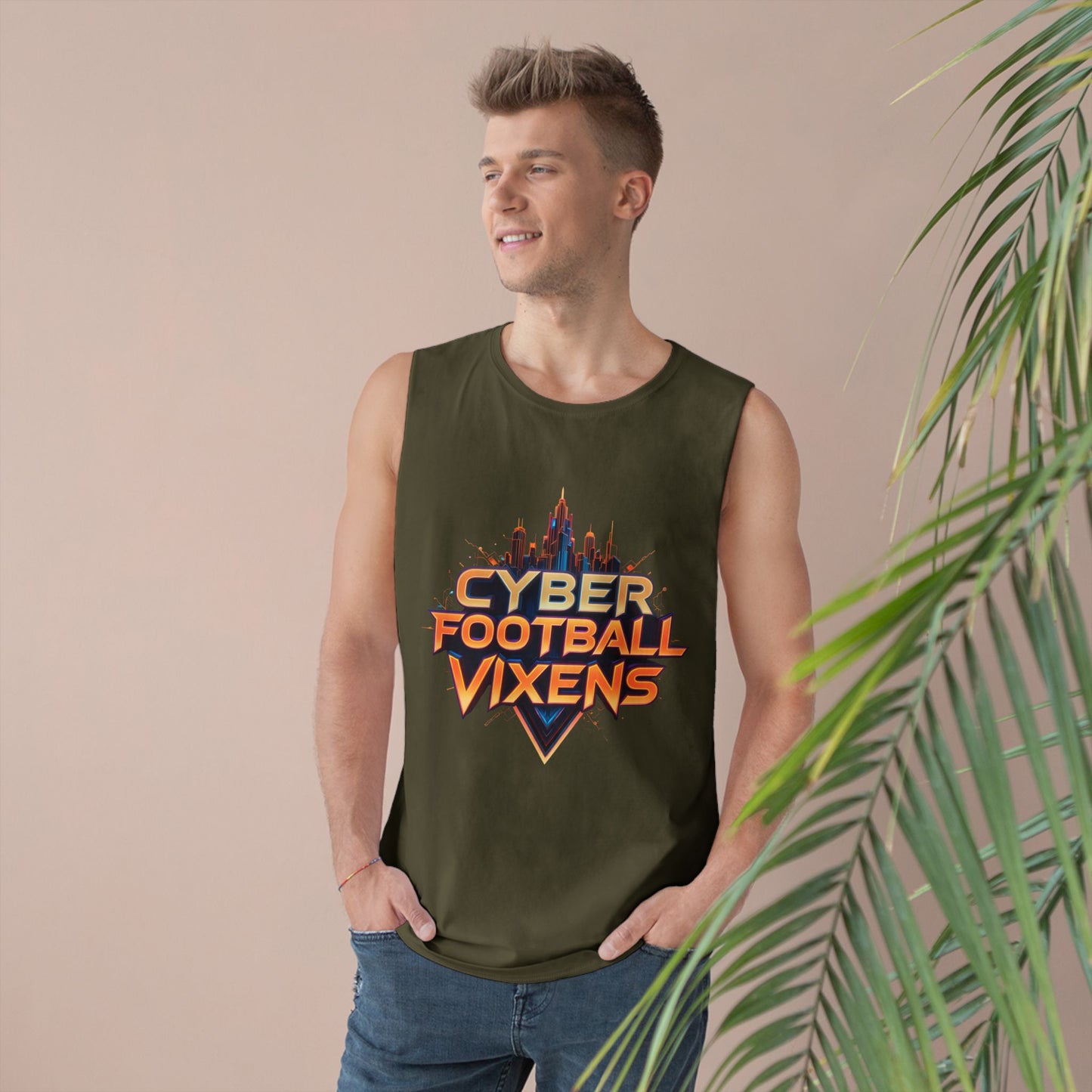 Unisex Cyber Football Vixens Tank Top - Cool Graphic Tee for Tech and Sports Fans