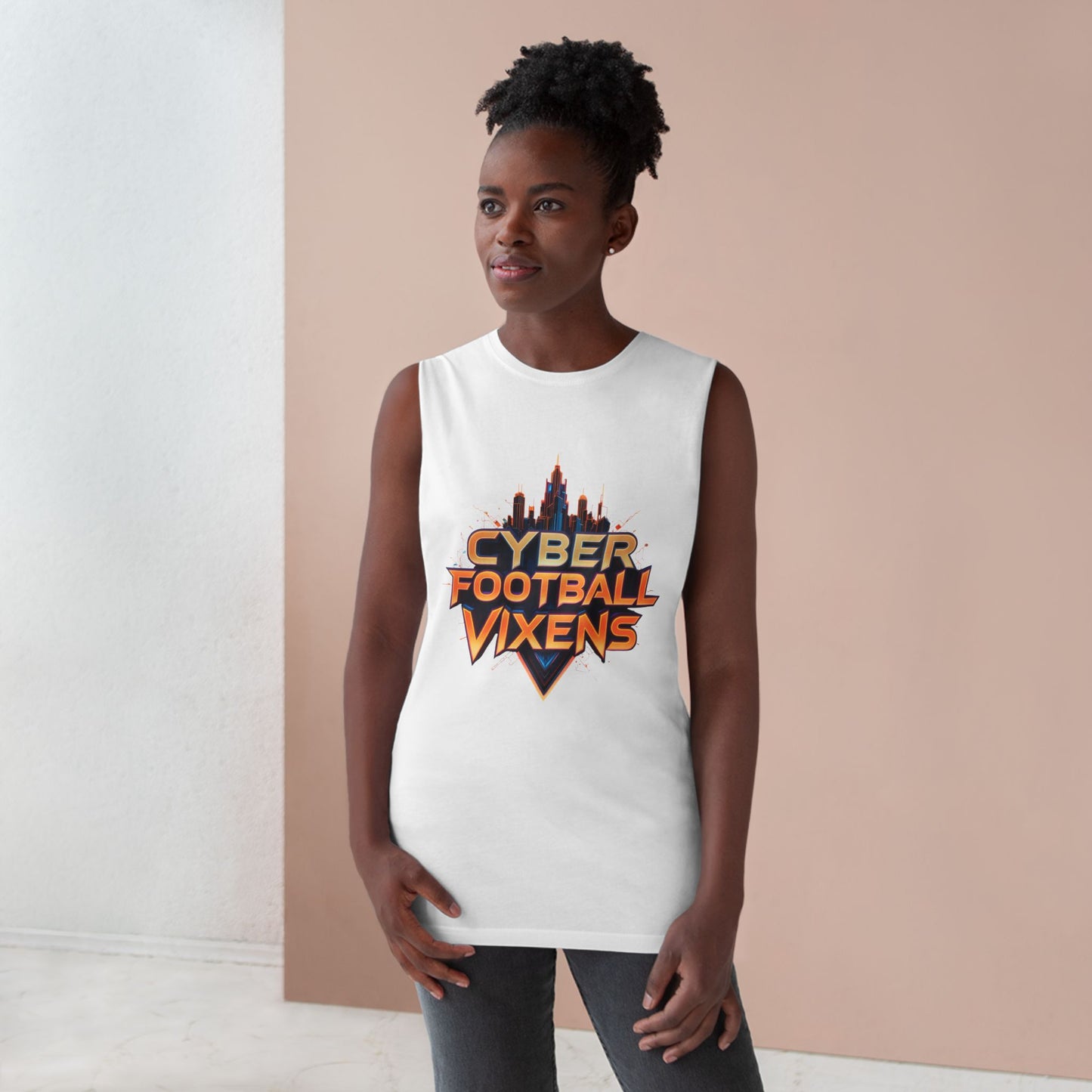 Unisex Cyber Football Vixens Tank Top - Cool Graphic Tee for Tech and Sports Fans