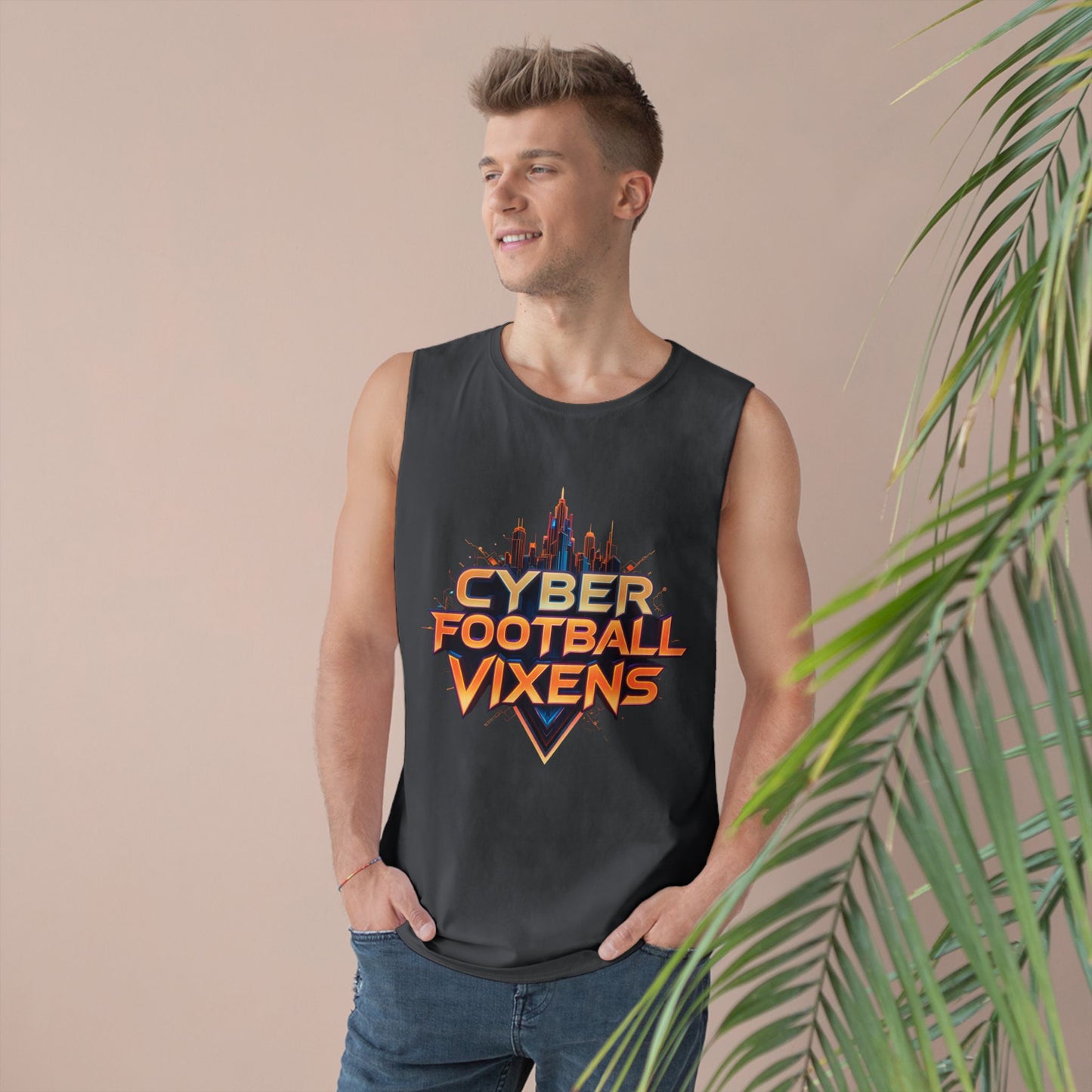 Unisex Cyber Football Vixens Tank Top - Cool Graphic Tee for Tech and Sports Fans